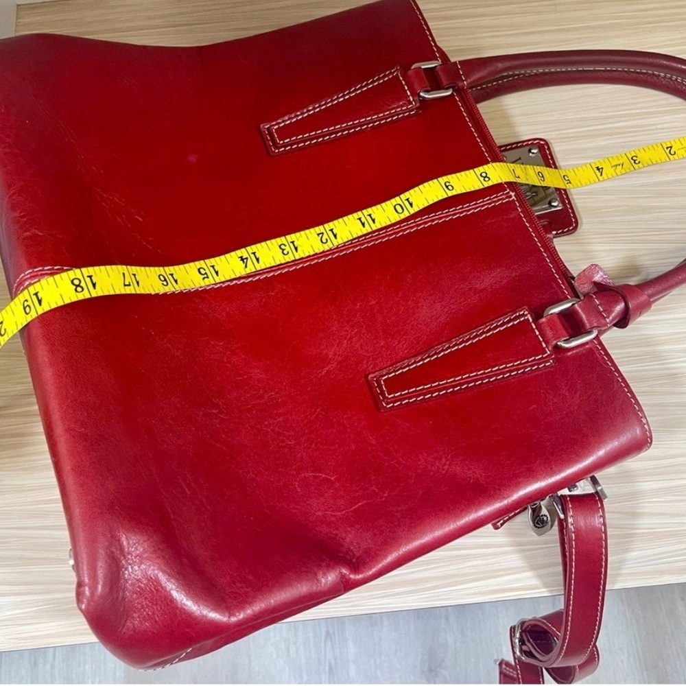 Valentina Italy Red Leather Satchel - Picture 7 of 8